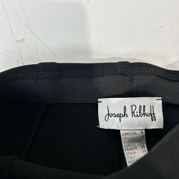 Joseph Ribkoff Pull On Stretch Pants Women's 6 Black Ribbed Ponte - Picture 10 of 11